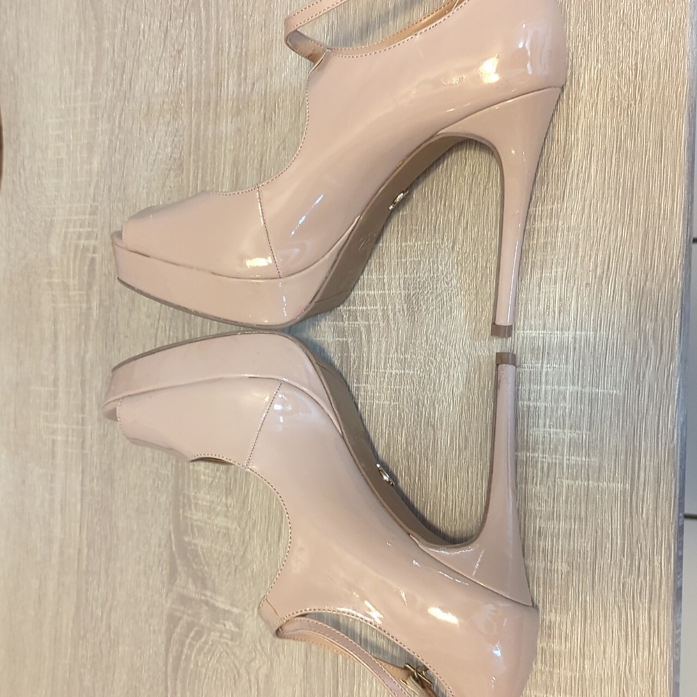 New! Thalia Sodi Elegant Nude Peep-Toe Heels Size 10 - Picture 6 of 10